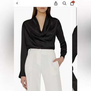 NWT Milly Nancy cowel neck satin top large